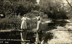 Where the Mississippi Starts - Two Women in Stream Minnesota Postcard Postcard