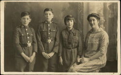 Family Portrait Boy Scouts Postcard Postcard