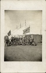 Boy Scouts Outside Tent Postcard