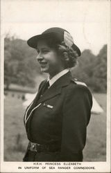 H.R.H. Princess Elizabeth in Uniform of Sea Ranger Commodore Boy Scouts Postcard Postcard