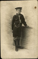 A naval scout in uniform 1916 Postcard