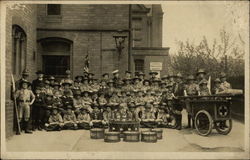 Group of Boy Scouts and Drums, Aid Wagon Postcard Postcard