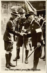 The Prince of Wales Greets the Chief Scouts Boy Scouts Postcard Postcard