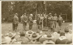 Boy scouts at Review Postcard Postcard