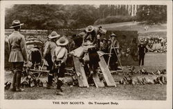 The Boy Scouts. on Transport Duty Postcard Postcard