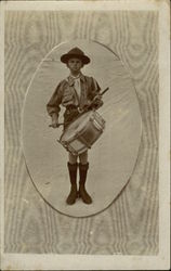 Young Boy Scout Playing Drum Postcard