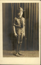 Portrait of a Boy Scout in uniform, 1927 Boy Scouts Postcard Postcard