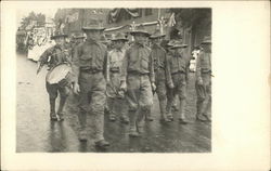 Boy Scouts Troop in Parade Postcard