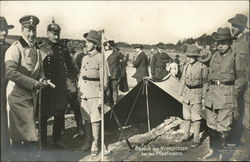 Kaiser Meets Boy Scouts in Camp Postcard