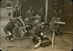 Boy Scouts Shooting Machine Gun Postcard Postcard