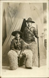 Studio PHoto: Boy Scouts Dressed up in Fuzzy Chaps Postcard