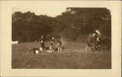 Children playing at a camp Postcard