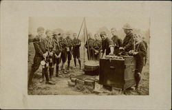 Boy Scouts Cooking Meal Postcard Postcard