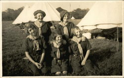 Girl Scouts at Camp Postcard