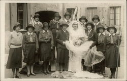 Girl Guides at a wedding Girl Scouts Postcard Postcard