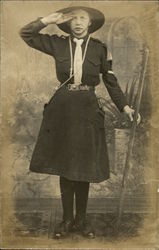 Girl Scout Giving Salute Postcard