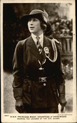 H.R.H. Princess Mary, Countess of Harewood, Wearing the Uniform of the Girl Guides Girl Scouts Postcard Postcard