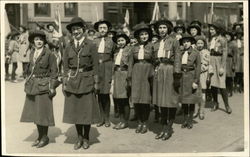 Girl Scouts In Formation Postcard