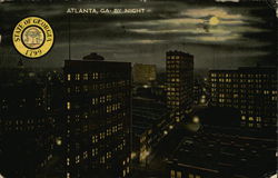 View of City by Night Atlanta, GA Postcard Postcard