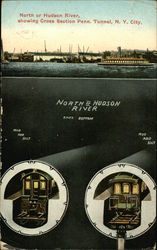 North or Hudson River Showing Cross Section Penn. Tunnel New York City, NY Postcard Postcard