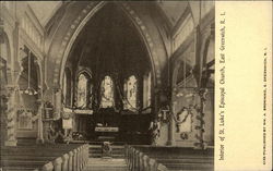 Interior of Luke's Episcopal Church East Greenwich, RI Postcard Postcard