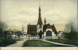 Calvary Baptist Church, from Elm Street Westerly, RI Postcard Postcard