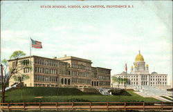 State Normal School and Capitol Providence, RI Postcard Postcard