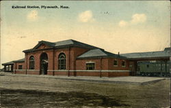 Railroad Station Plymouth, MA Postcard Postcard