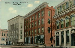 Odd Fellows Building & West Main St. Orange, MA Postcard Postcard