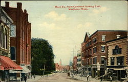 Main Street, from Common looking East Marlboro, MA Postcard Postcard