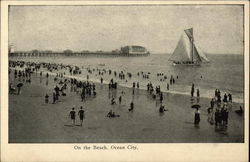 On the Beach Ocean City, NJ Postcard Postcard