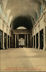 Pennsylvania Station - Arcade Looking Toward Main Waiting Room Postcard