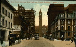 Bay Street showing City Hall and Temple Building Toronto, ON Canada Ontario Postcard Postcard