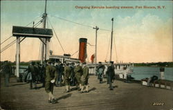 Outgoing Recruits Boarding Steamer, Fort Slocum New Rochelle, NY Postcard Postcard