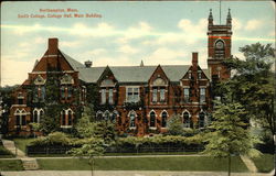 Smith College, College Hall - Main Building Northampton, MA Postcard Postcard