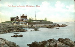 Fort Sewall and Rocks Postcard