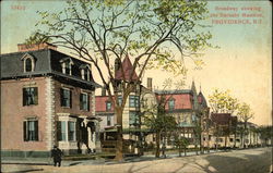 Broadway Showing the Barnaby Mansion Postcard