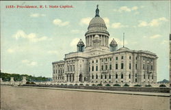 Street View of State Capitol Providence, RI Postcard Postcard