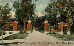 The Gates, Entrance Moses Brown School Postcard