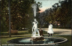 Broad Street Fountain, Roger Williams Park Providence, RI Postcard Postcard