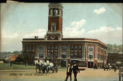 Central Fire Station Postcard