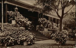 Imperial Hotel - Veranda Narragansett Pier, RI Postcard Postcard