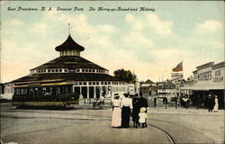 Crescent Park, The Merry Go Round and Midway Postcard