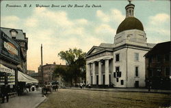 Weybosset Street and Old Round Top Church Providence, RI Postcard Postcard