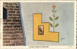 A Pueblo symbolic signature Springfield, MA Native Americana Postcard Postcard