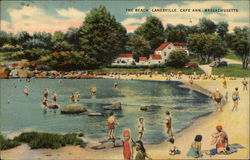 The Beach at Cape Ann Lanesville, MA Postcard Postcard