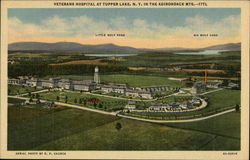 Aerial View of the Veterans Hospital in the Adirondack Mountains Tupper Lake, NY Postcard Postcard