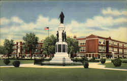 Union Endicott High School and World War Monument New York Postcard Postcard