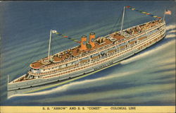 S.S. "Arrow" and S.S. "Comet" - Colonial Line Postcard