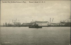 Water View of Standars Ship Building Company's Plant Postcard